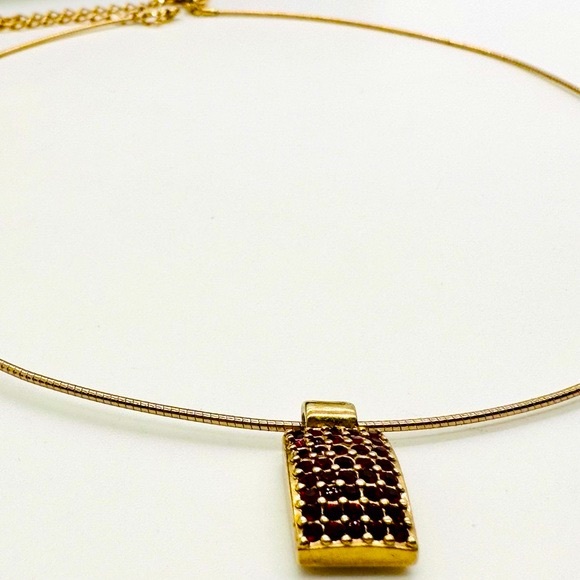 Vintage Ruby Rhinestone Reversible Necklace - Picture 12 of 16